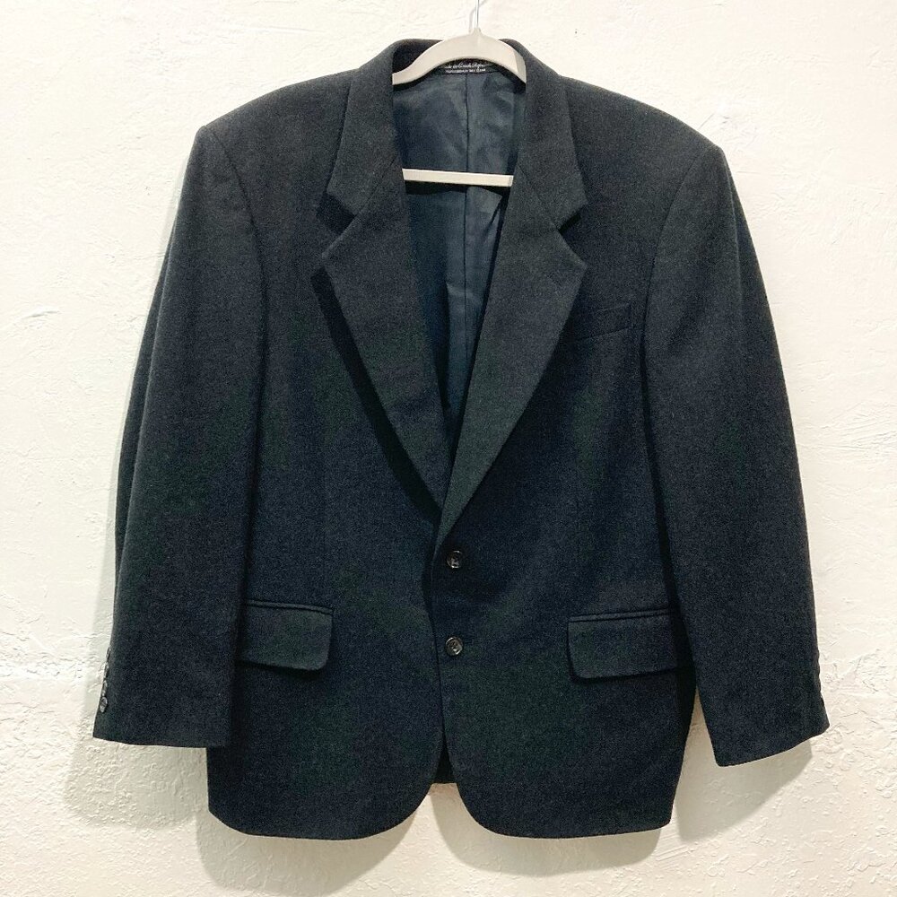 Oscar de la Renta Men's Tailored Jacket Blazer Wool Cashmere Brushed Flannel 40S